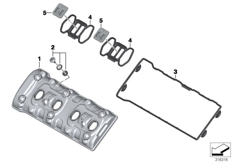 Крышка головки блока цилиндров для BMW K49 S 1000 XR (0D03, 0D13) 0 (схема запчастей)