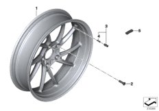 Литой диск Зд для BMW K52 R 1200 RT (0A03, 0A13) 0 (схема запасных частей)