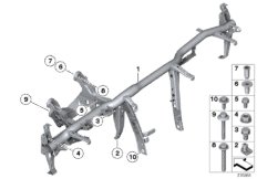 опора панели приборов для BMW F11N 550i N63N (схема запасных частей)