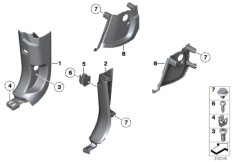 Боковая обшивка пространства для ног для BMW RR6 Dawn N74R (схема запасных частей)