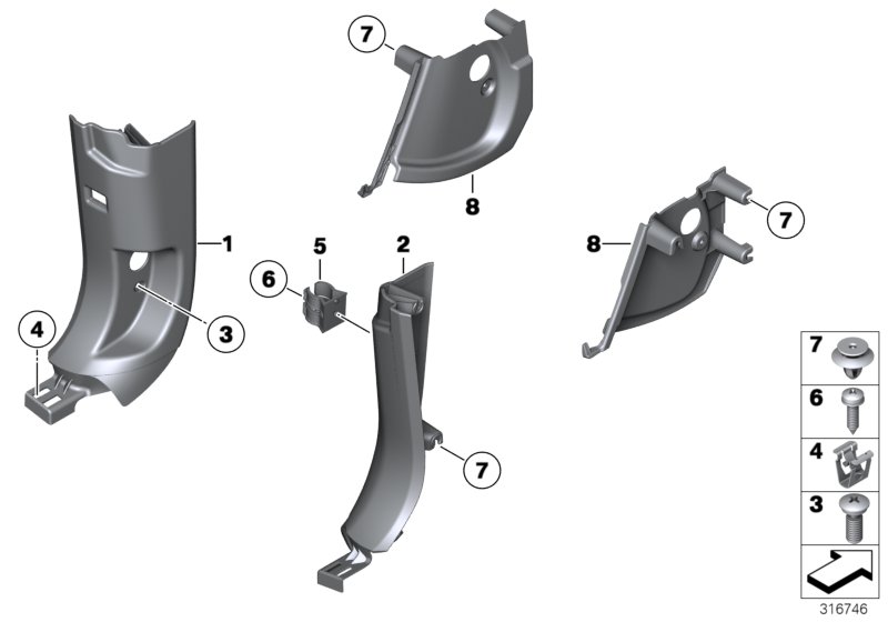 Боковая обшивка пространства для ног для BMW RR5 Wraith N74R (схема запчастей)
