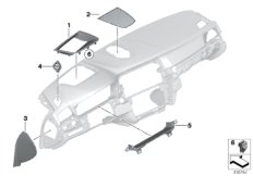 Доп.элементы панели приборов Вх для BMW F10N 530dX N57N (схема запасных частей)