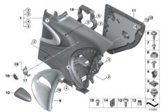 боковая обшивка задняя для MINI R61 Cooper N16 (схема запасных частей)