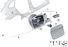 Заслонка заливного отверстия для BMW E84 X1 18d N47 (схема запасных частей)