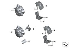 Комбинированный выключатель на руле для MOTO K48 K 1600 GTL (0602, 0612) 0 (схема запасных частей)