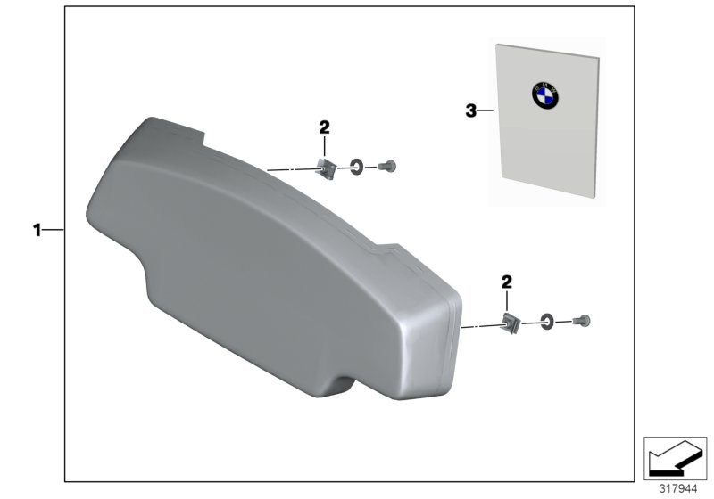 Обивка спинки топкейса 35 л для BMW K19 C 650 GT 16 (0C05, 0C15) 0 (схема запчастей)