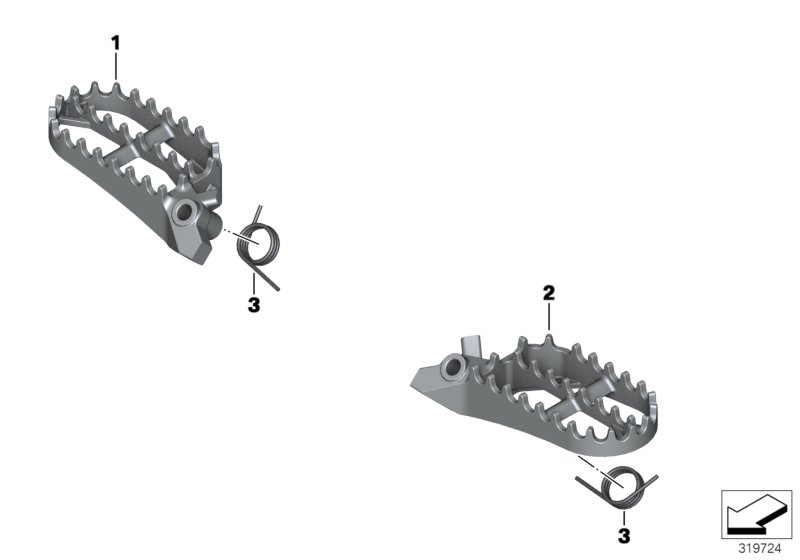 Упор для ноги Enduro широкий - Пд для MOTO K81 F 850 GS (0B09, 0B19) 0 (схема запчастей)