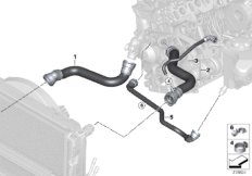 Шланги системы охлаждения для BMW E87N 116d N47 (схема запасных частей)