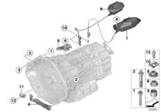 Крепление/дополнит.элементы КПП для BMW F13 M6 S63N (схема запасных частей)