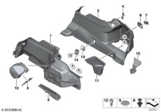 Обшивка багажного отделения Бок для BMW F06 640i N55 (схема запасных частей)