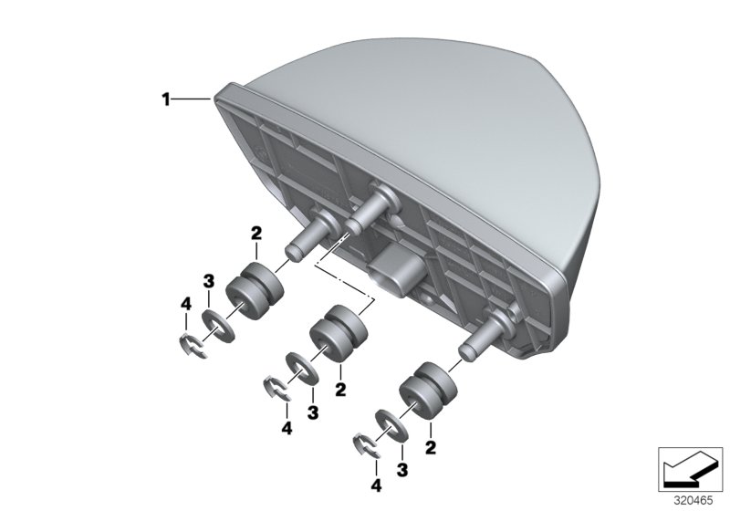Светодиодный блок задних фонарей для BMW K21 R nineT 16 (0J01, 0J03) 0 (схема запчастей)