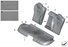Инд.обивка заднего сиденья, климат-кожа для BMW F06 M6 S63N (схема запасных частей)