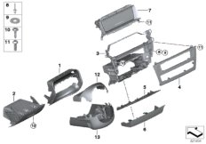 Доп.элементы панели приборов Нж. для BMW F25 X3 28iX N52N (схема запасных частей)