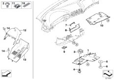 Панель приборов/дополнительные элементы для BMW E39 525tds M51 (схема запасных частей)