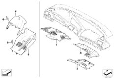 Панель приборов/дополнительные элементы для BMW E38 725tds M51 (схема запасных частей)