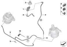 Вакуумное упр.подушкой крепления двиг. для BMW F33N 435dX N57Z (схема запасных частей)