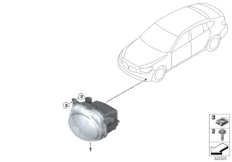 Светодиодная противотуманная фара для BMW F10N 530dX N57N (схема запасных частей)