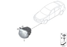 Фара направленного света для BMW F10N 530dX N57N (схема запасных частей)