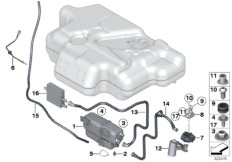 Вентил.топл.бака/фильтр с активир.углем для BMW RR2 Drophead N73 (схема запасных частей)