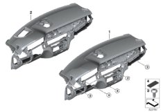 облицовка панели приборов для BMW F15 X5 50iX 4.0 N63N (схема запасных частей)