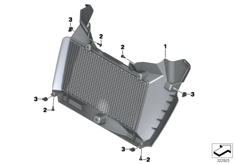 Щиток радиатора для BMW K75 F 800 GS Adve. 16 (0B55, 0B65) 0 (схема запчастей)