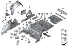 Пол багажника/брызговик Зд для BMW RR4 Ghost N74R (схема запасных частей)