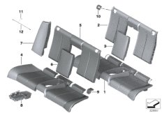 Набивка и обивка базового сиденья Зд для BMW F33N 420d B47 (схема запасных частей)