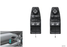 Выключатель стеклоподъемника стор.водит. для BMW I01N i3s 94Ah Rex XB4 (схема запасных частей)