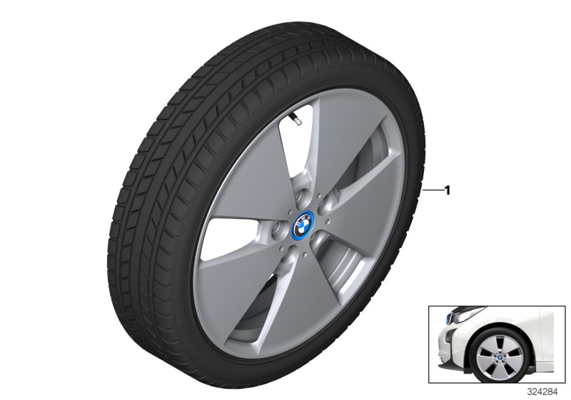 Spike/SC колесо в сб.зим. диз. 427-19" для BMW I01 i3 94Ah IB1 (схема запчастей)