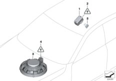 Детали устройства громкой связи для BMW F02 730Li N52N (схема запасных частей)