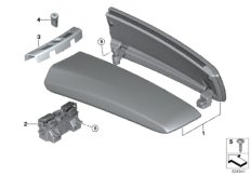 Подлокотник на центральной консоли для BMW F07N 535i N55 (схема запасных частей)