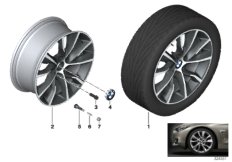 Л/с диск BMW турбинный дизайн 402 - 19'' для BMW F30 335i N55 (схема запасных частей)