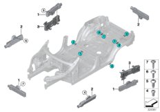 Детали антенны комфортного доступа для BMW G01 X3 M40dX (TX96) B57 (схема запасных частей)
