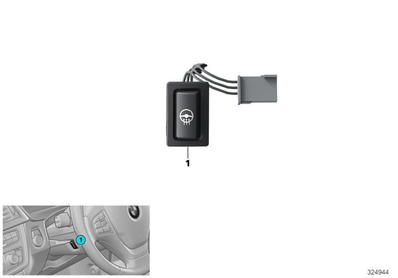 Выключатель обогрева рулевого колеса для BMW F36 420d B47 (схема запчастей)