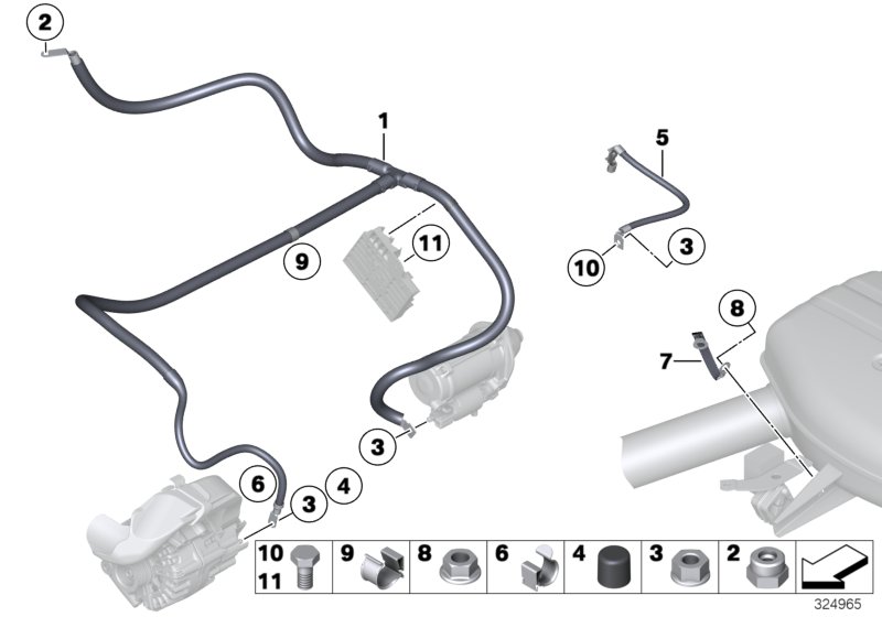 Провод батареи/провод стартера для BMW RR5 Wraith N74R (схема запчастей)