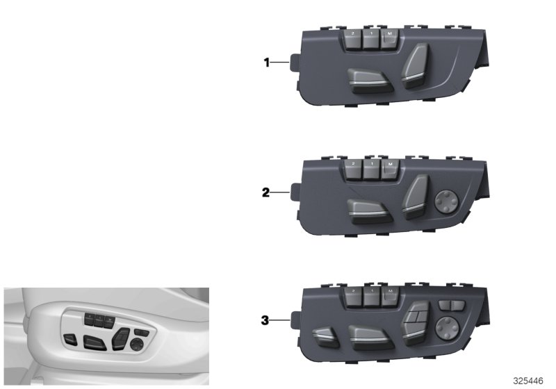 Кнопка памяти регулировки сиденья вод. для BMW F15 X5 25dX N47S1 (схема запчастей)