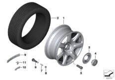 Л/с колесный диск, дизайн 462 для ROLLS-ROYCE RR6 Dawn N74R (схема запасных частей)