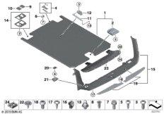 Облицовка пола багажного отделения для BMW F11 528i N53 (схема запасных частей)