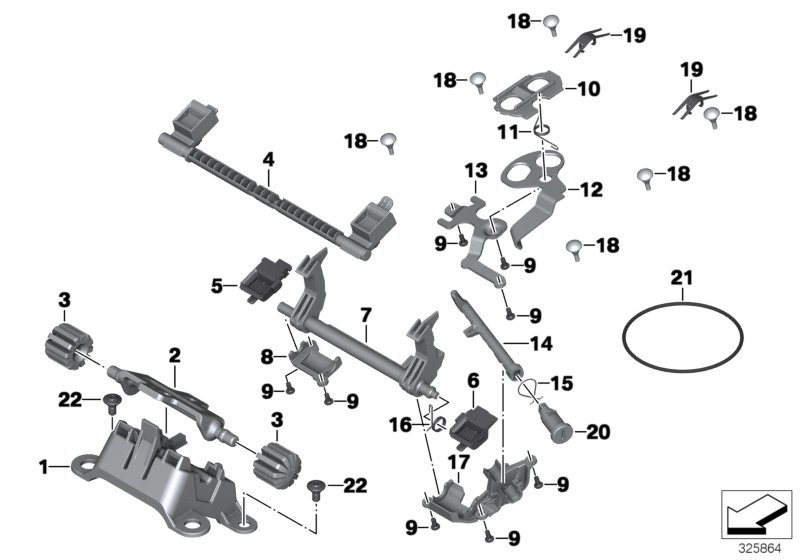 Фиксатор сиденья для BMW K50 R 1200 GS 17 (0A51, 0A61) 0 (схема запчастей)