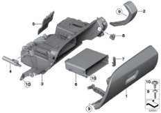 вещевой ящик для BMW F13N 650iX 4.0 N63N (схема запасных частей)
