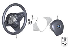 Рулевое колесо с НПБ, кожа для BMW E70N X5 M50dX N57X (схема запасных частей)