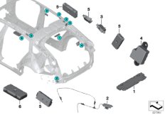 Детали разнесенной антенны для BMW F07 530d 155kW N57 (схема запасных частей)