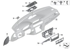 Доп.элементы панели приборов Вх для BMW E92 335i N54 (схема запасных частей)
