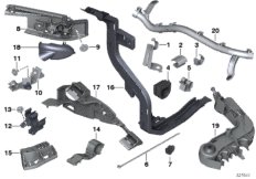 Элементы крепления жгута проводов для BMW MOSP M235i Racing N55 (схема запасных частей)