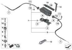 Стояночный тормоз/исполнительный узел для BMW F02 740Li N54 (схема запасных частей)