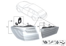Блок задних фонарей для BMW F11N M550dX N57X (схема запасных частей)