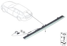 Третий фонарь стоп-сигнала для BMW F11N 520dX N47N (схема запасных частей)