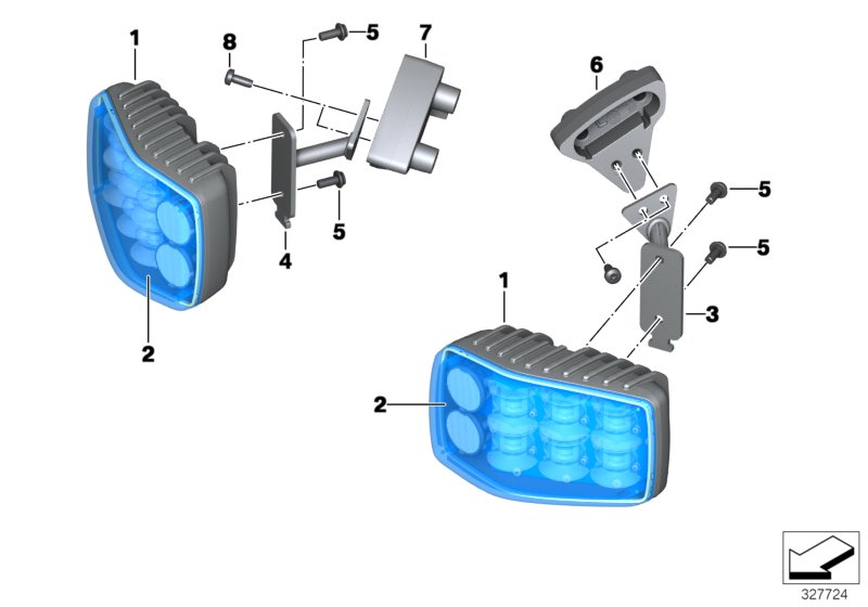 Светодиод проблескового маяка син. для MOTO K71 F 800 GT 17 (0B53, 0B63) 0 (схема запчастей)