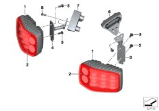 Светодиод проблескового маяка красн. для BMW K71 F 800 GT (0B03, 0B13) 0 (схема запасных частей)