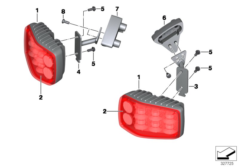 Светодиод проблескового маяка красн. для MOTO K71 F 800 GT 17 (0B53, 0B63) 0 (схема запчастей)